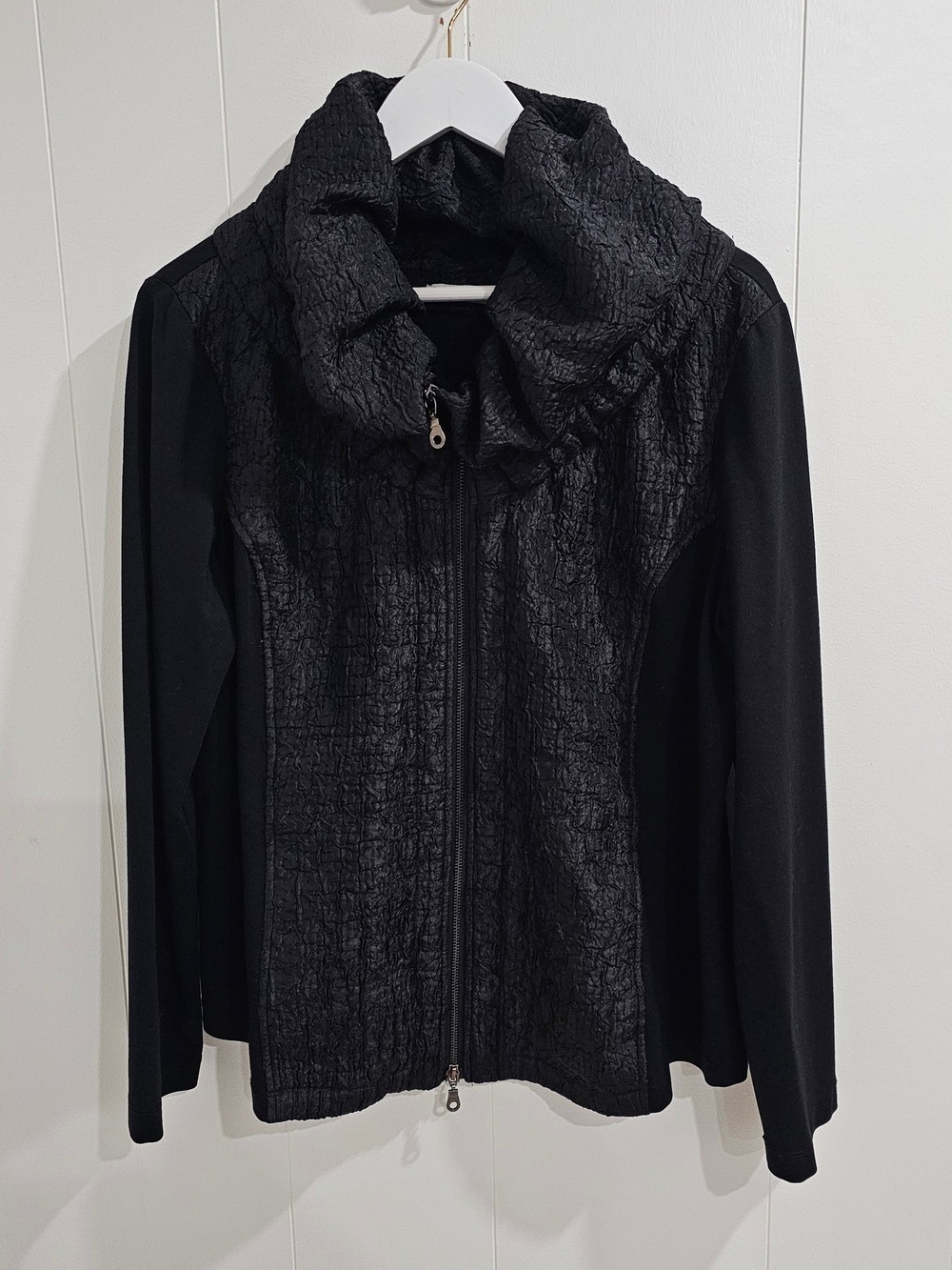 Hammock & Vine Textured Black Cowl Neck Jacket 18 Avant Garde ArtToWear Minimal - Picture 3 of 16